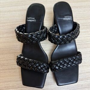 Jeffrey Campbell - Black Braided Women's Sandals - Black - Sz 8